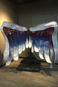 angel wings at the museum of selfies