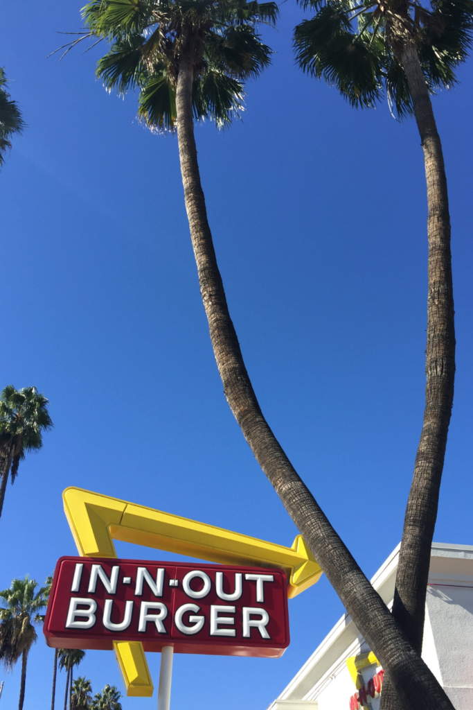 crossed palm trees in n out