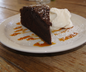Grilled Chocolate Cake with Salted Caramel